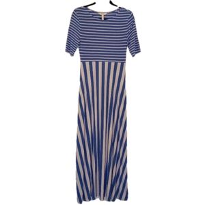 Matida Jane Blue/ White Striped Maxi Dress W/ Pockets Small